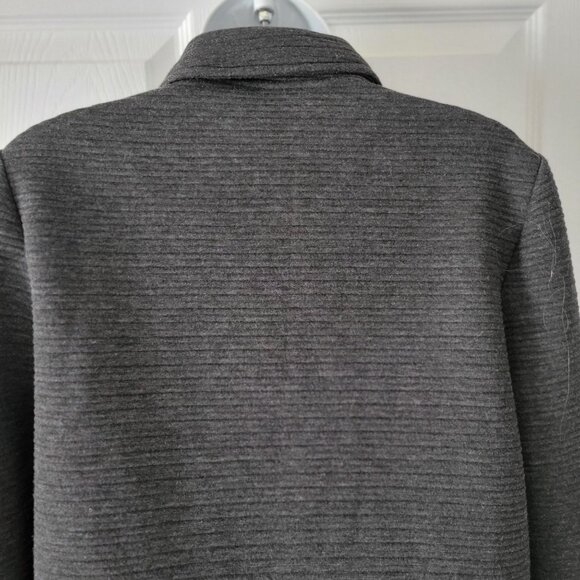 CI SONO Charcoal Gray Ribbed Stretch Knit Motorcycle Jacket Size M - Picture 6 of 9